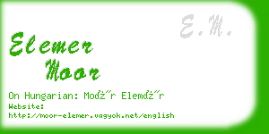 elemer moor business card